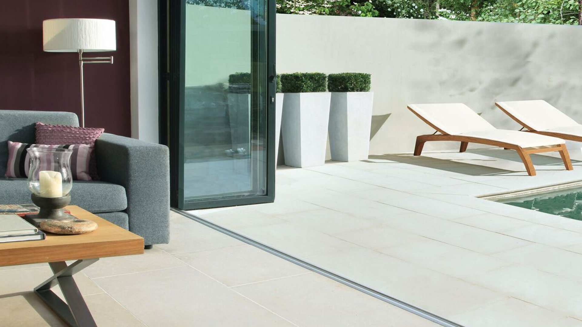 Limestone floor tiles